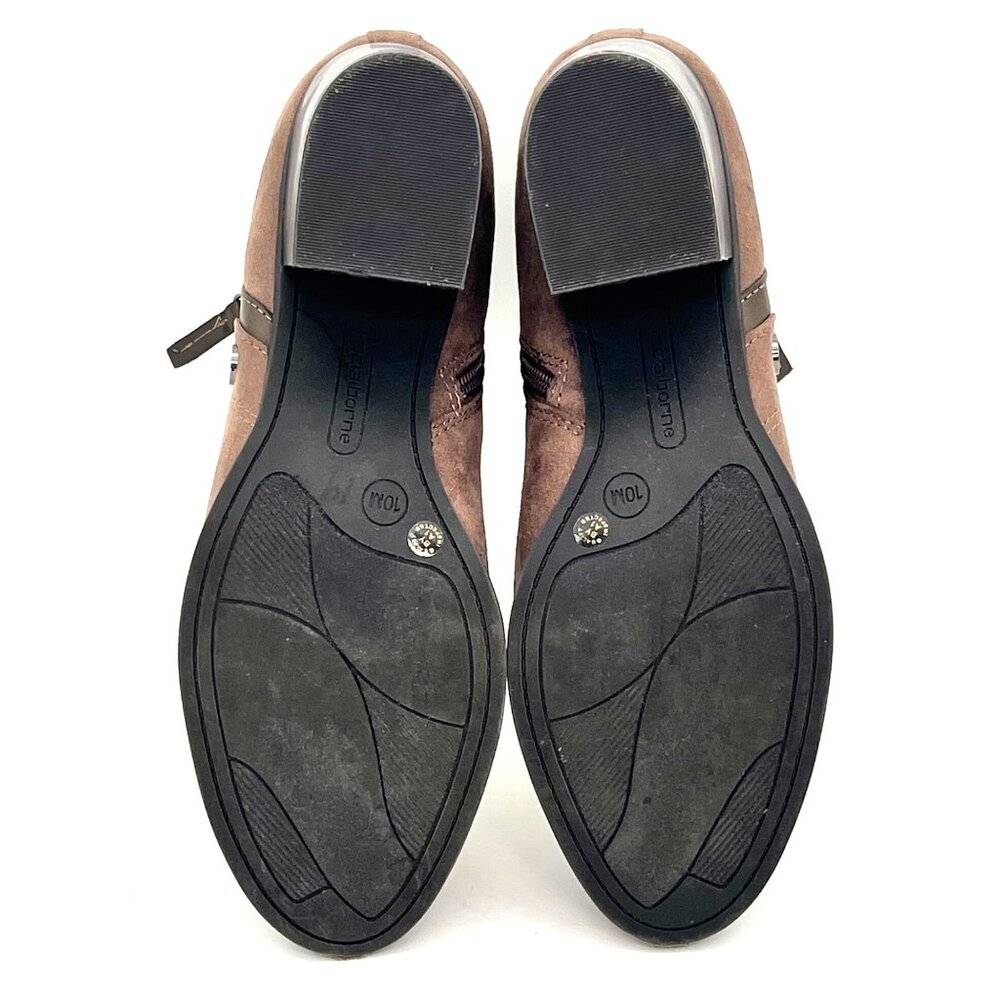 Liz Claiborne Refined Comfort Faux Suede Womens Ankle Booties Side Zippers 10M - Picture 10 of 16